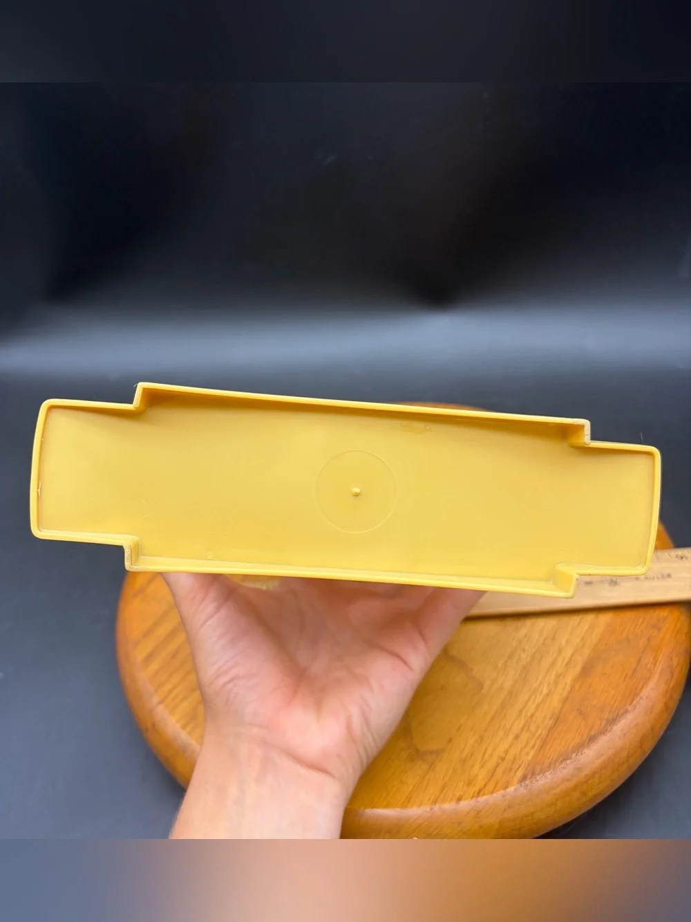 Vintage Retro Floral Mustard Yellow Napkin Holder Plastic MCM Cottagecore